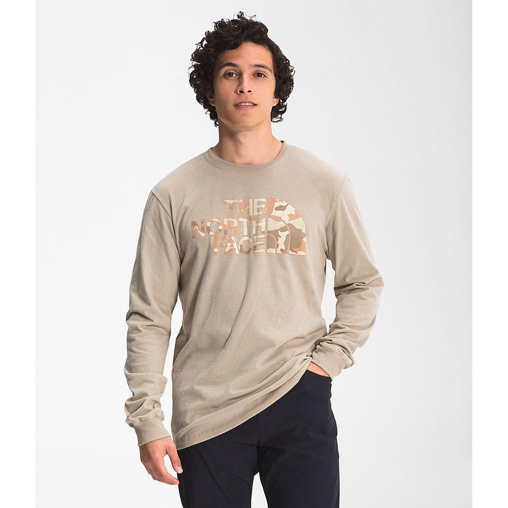 The North Face Long Sleeve Half Dome Ανδρικα Μπλούζα Με Μακρύ Μανίκι - Χακί / Καμουφλάζ (EWMR05234)